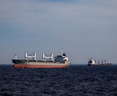 FILE PHOTO: Ukrainian coast guard patrols the "grain corridor" in the Black Sea
